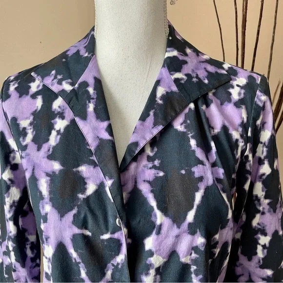 LAFAYETTE 148 NY | Purple Tie Dye Button Down Top Sz 4 - Picture 3 of 11
